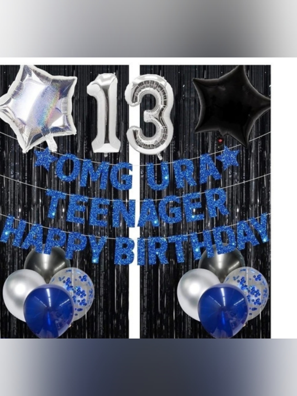 Brand New OMG UR A TEENAGER 13th Birthday Party Decorations Set Blue & Black